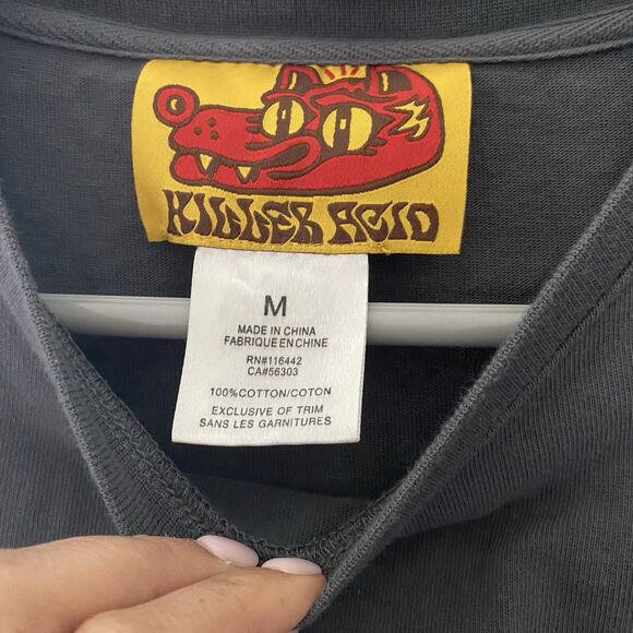 Killer Acid Adult Gray T-Shirt Embroidered Size Medium - Picture 4 of 4